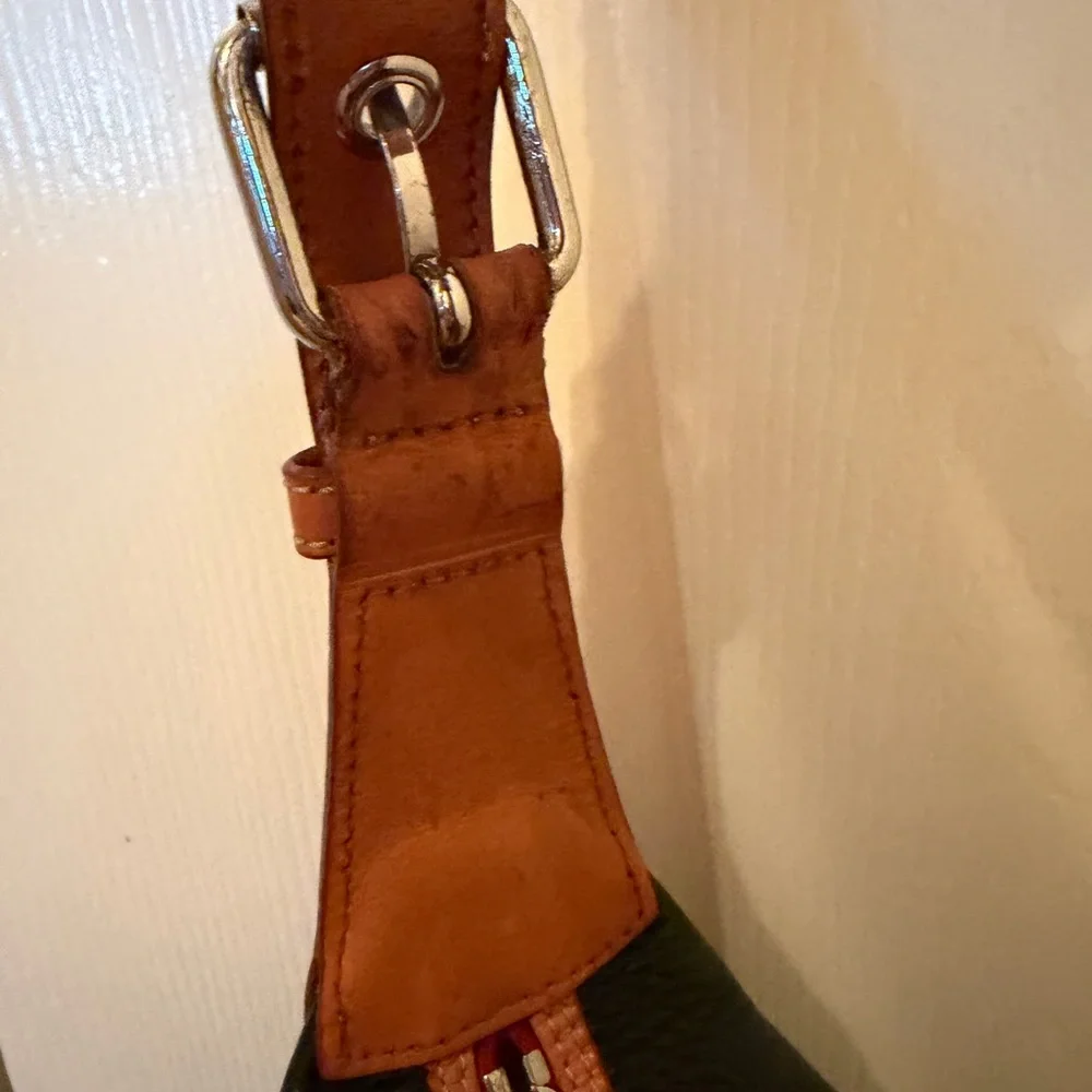 Dooney & Bourke Black Pebbled Leather Hobo with Brown Trim